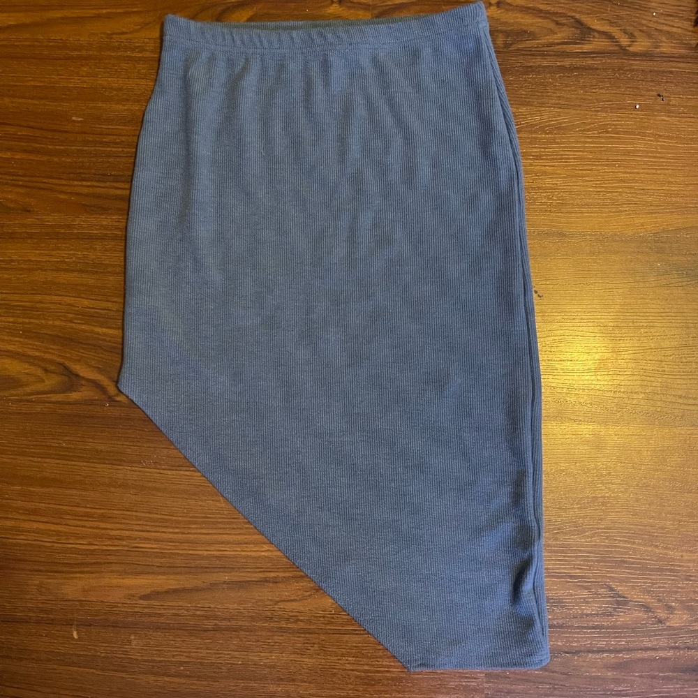 Boohoo side slit blue pencil skirt size 8